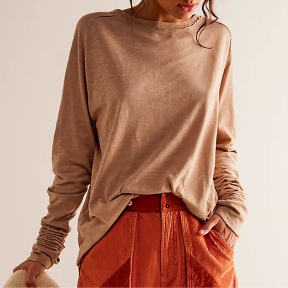 NEW Free People We The Free Arden Tee in Bunny - Picture 2 of 6